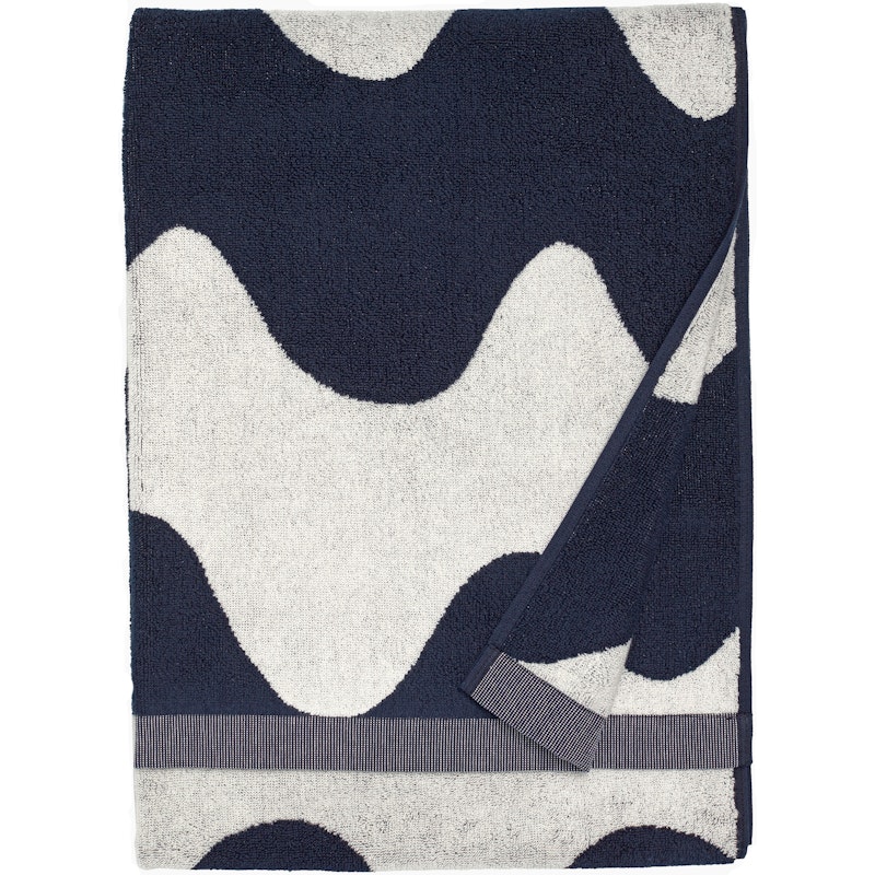 Lokki Bath Towel Dark Blue / Off-white, 70x140 cm