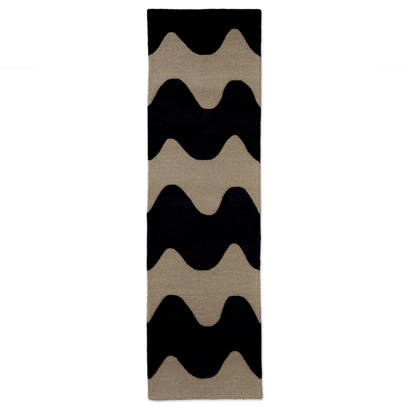 Lokki Wool Rug 80x300 cm, Black