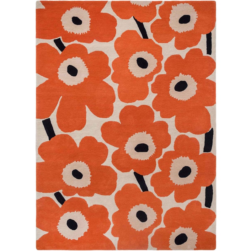 Marimekko Unikko Rug 200x300 cm, Orange Red