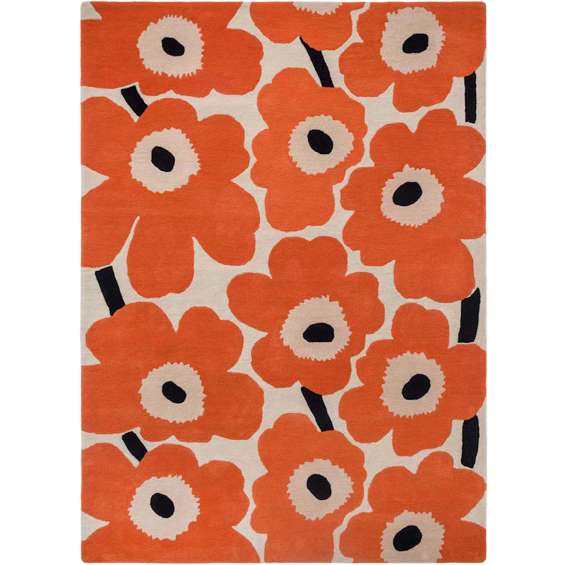 Marimekko Unikko Rug 140x200 cm, Orange Red