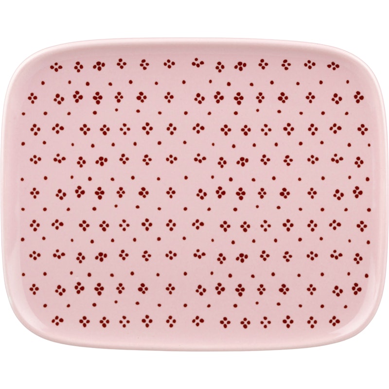 Muija Plate 12x15 cm, Pink / Chestnut