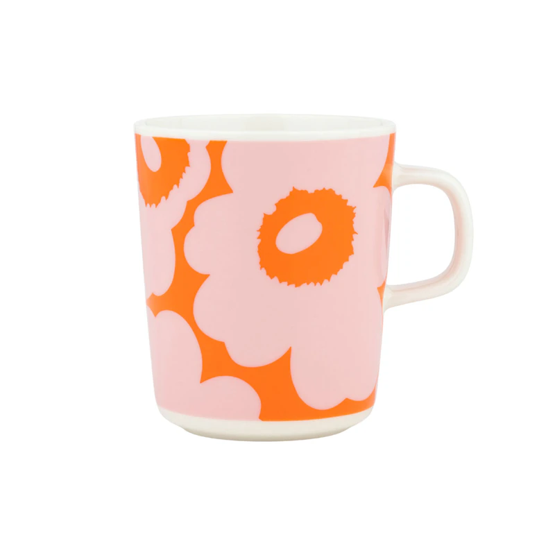 Oiva Coffee Cup 25 cl, White / Pink / Orange