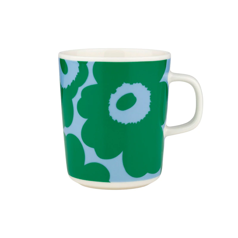 Oiva Coffee Cup 25 cl, White / Green / It Blue