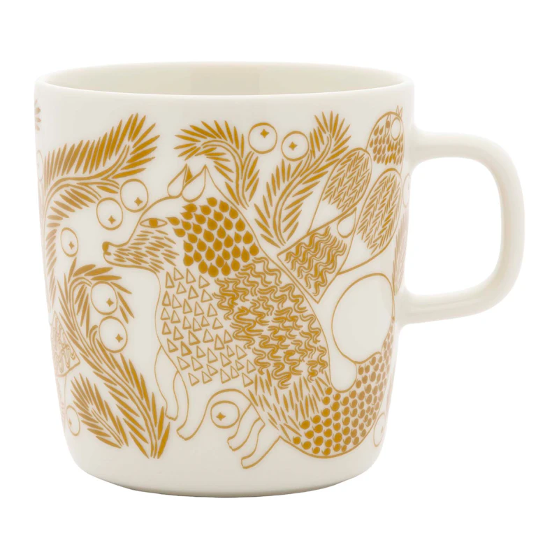 Oiva/Piirto Ketunmarja Mug 40 cl, White / Bronze Brown