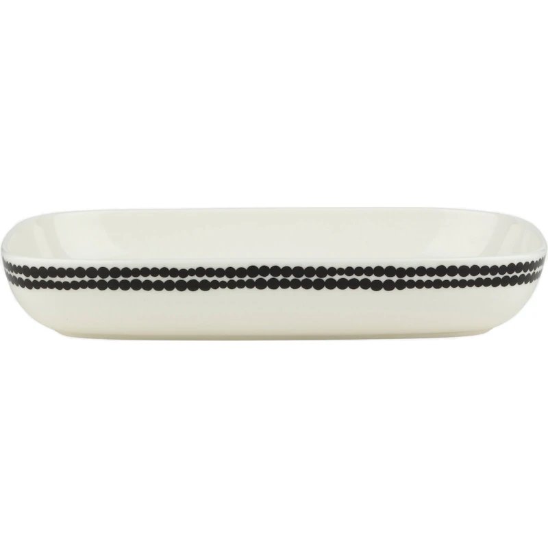 Oiva/Siirtolapuutarha Serving Dish 18x25 cm, White / Black