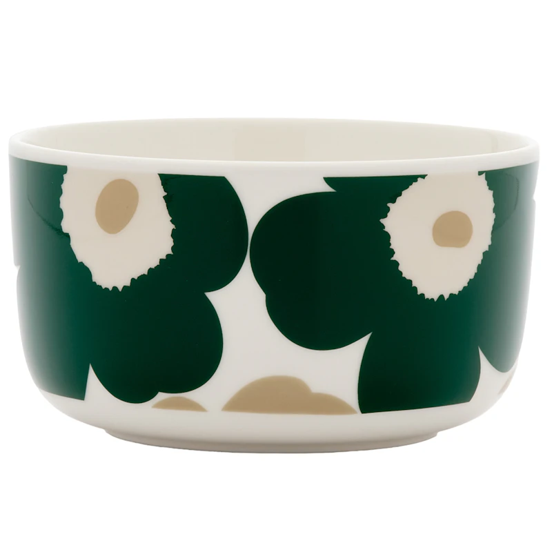 Oiva/Unikko Bowl 50 cl, Dark Green / Light Sand