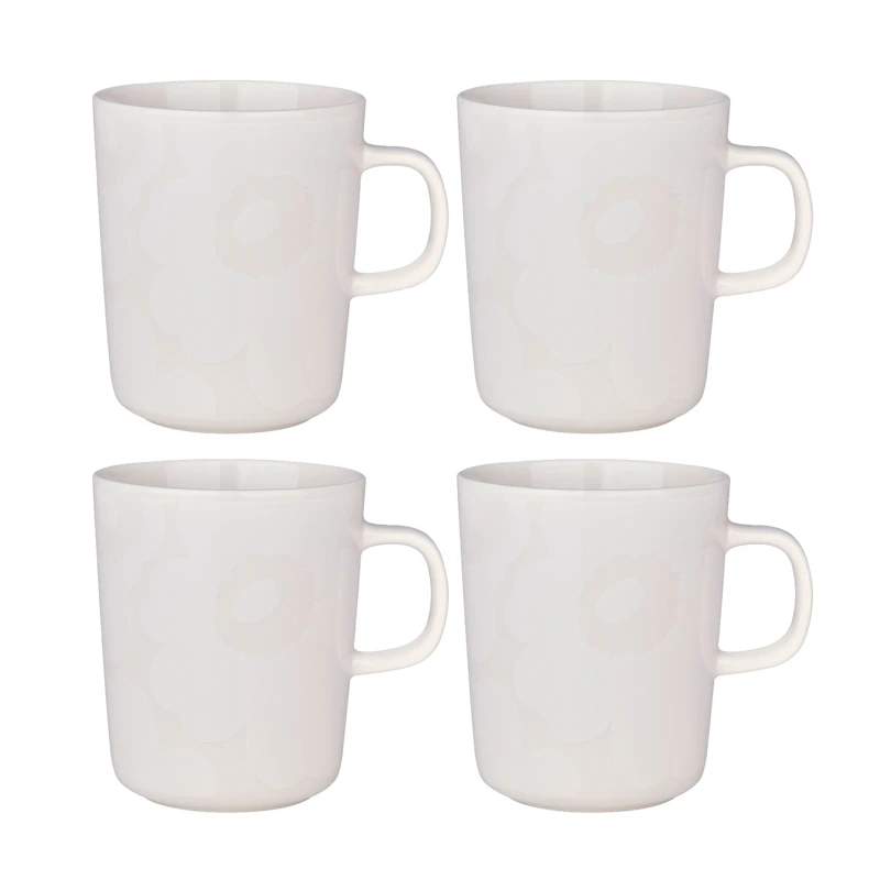 Oiva / Unikko Mug 25 cl 4-pack, White