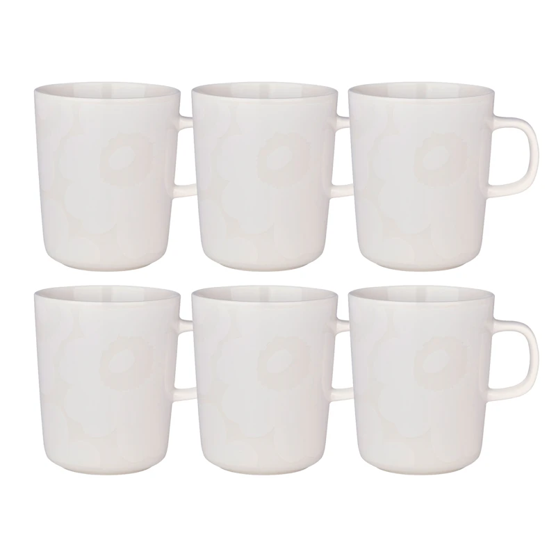 Oiva / Unikko Mug 25 cl 6-pack, White