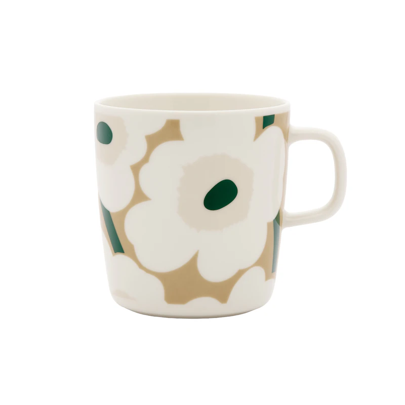 Oiva/Unikko Mug 40 cl, Dark Green / Light Sand