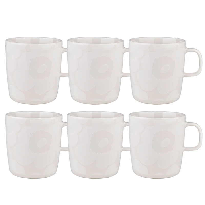 Oiva / Unikko Mug 40 cl 6-pack, White