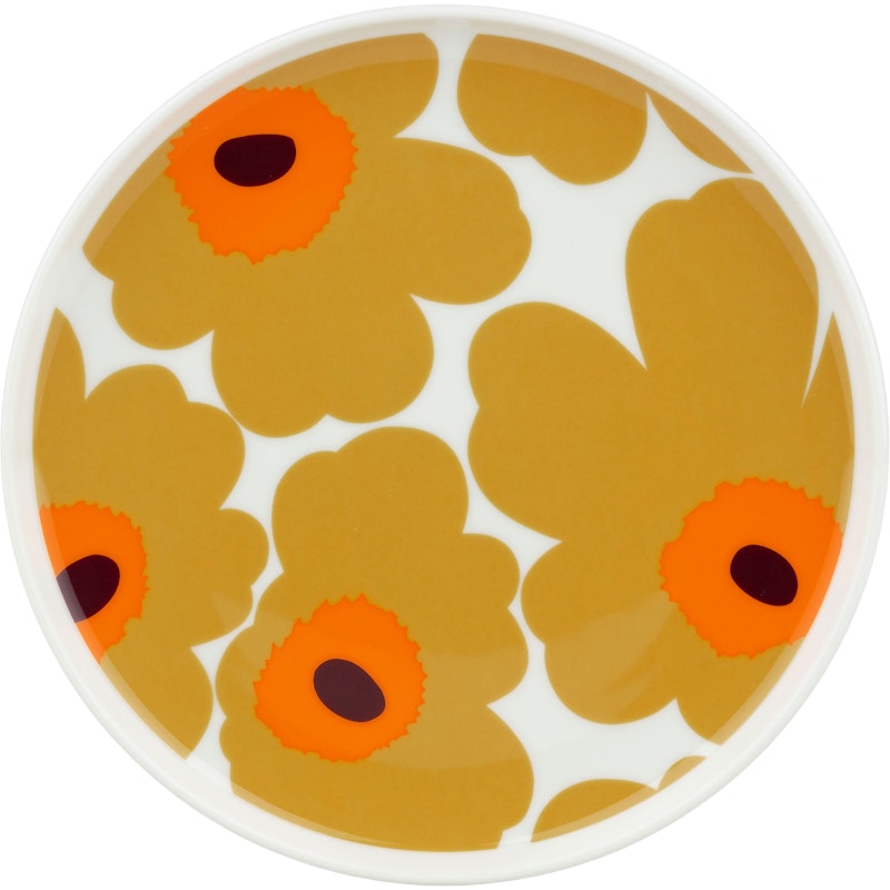 Oiva/Unikko Plate Ø20 cm, White / Caramel