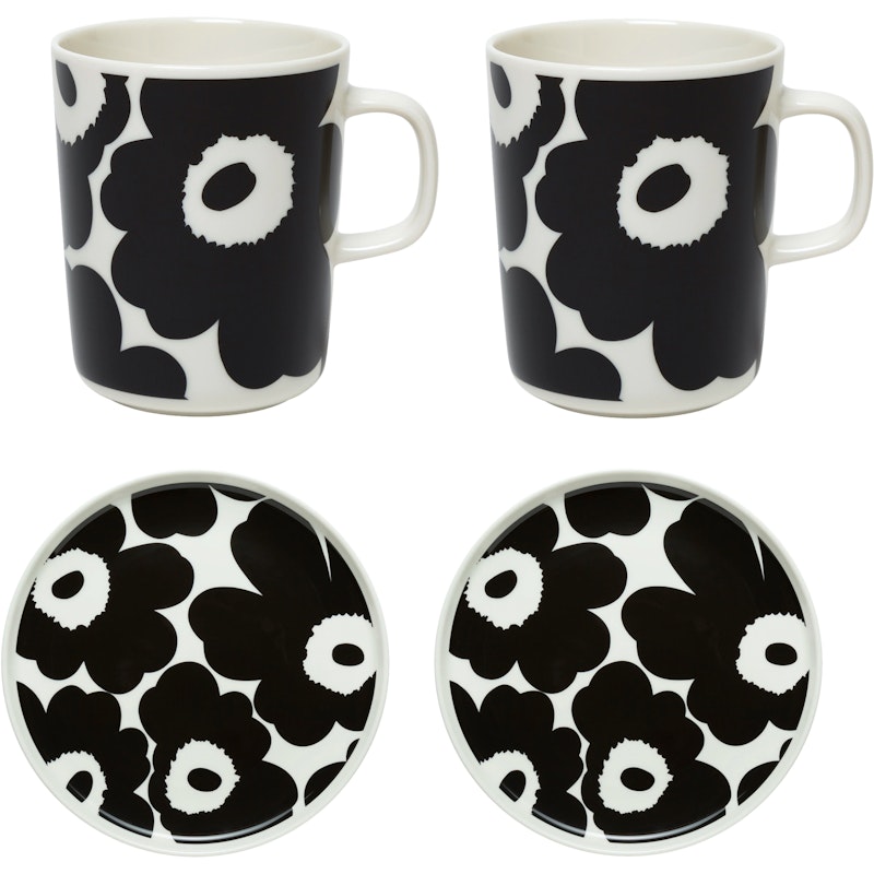 Oiva/Unikko Plate 20 cm + Mug 25 cl, 2-pack