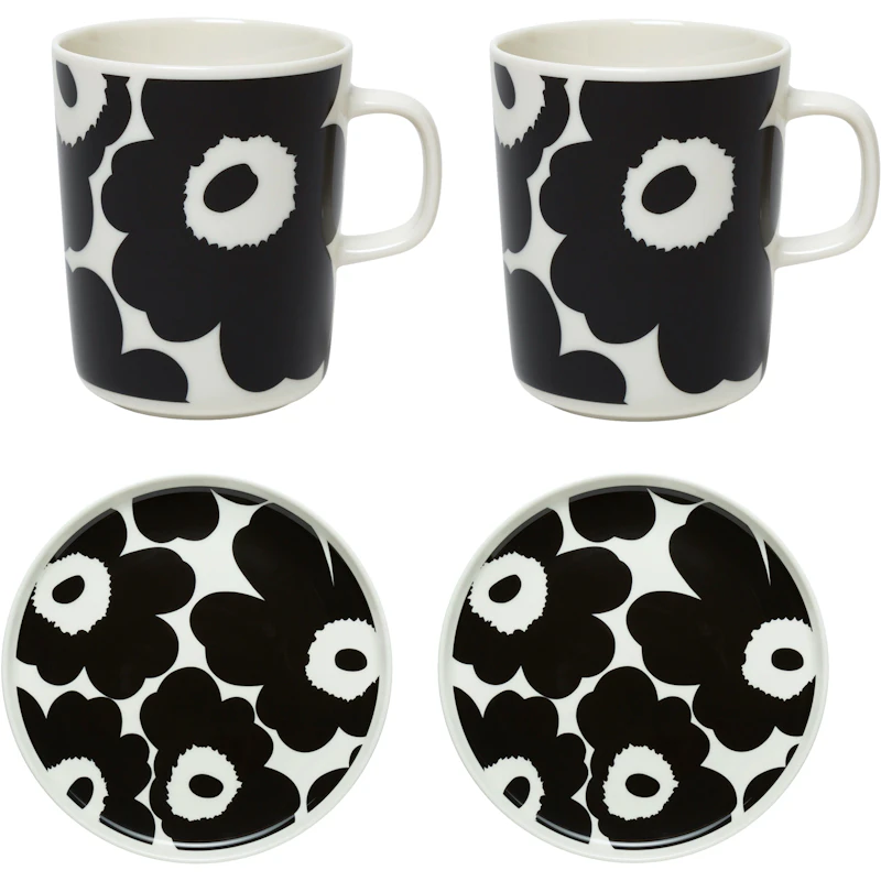 Oiva/Unikko Plate 20 cm + Mug 25 cl, 2-pack