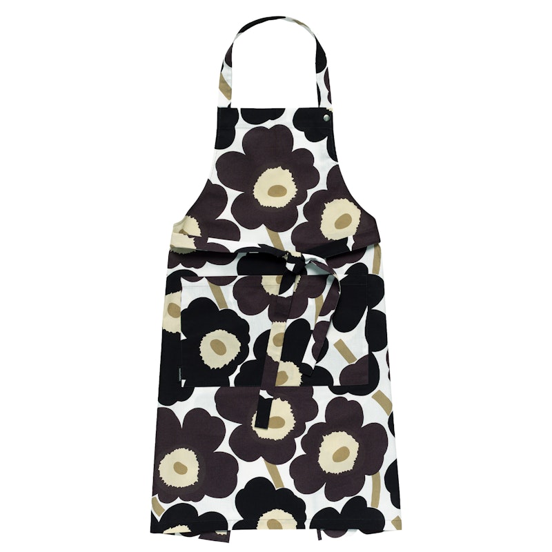 Pieni Unikko Apron, Beige / Dark Grey