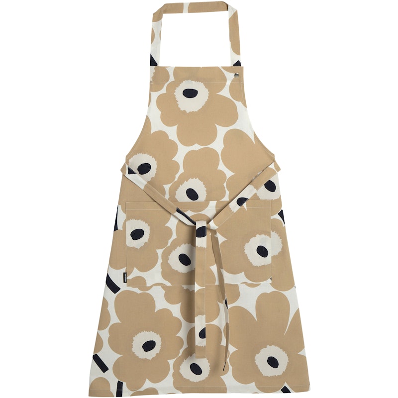 Pieni Unikko Apron, Beige / Off-white / Dark Blue
