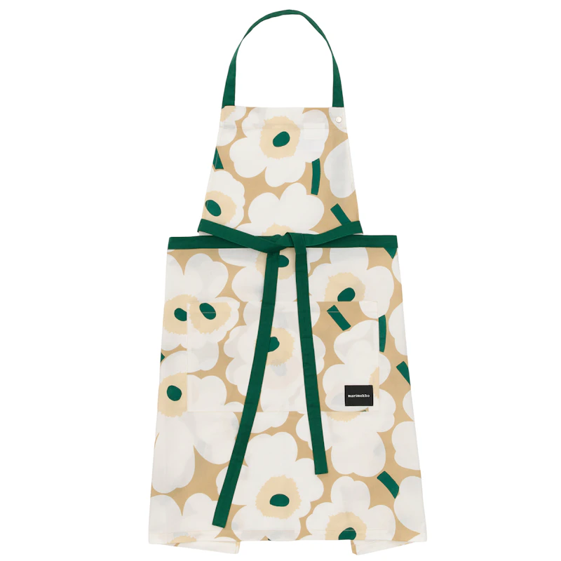 Pieni Unikko Apron, Sand / Emerald