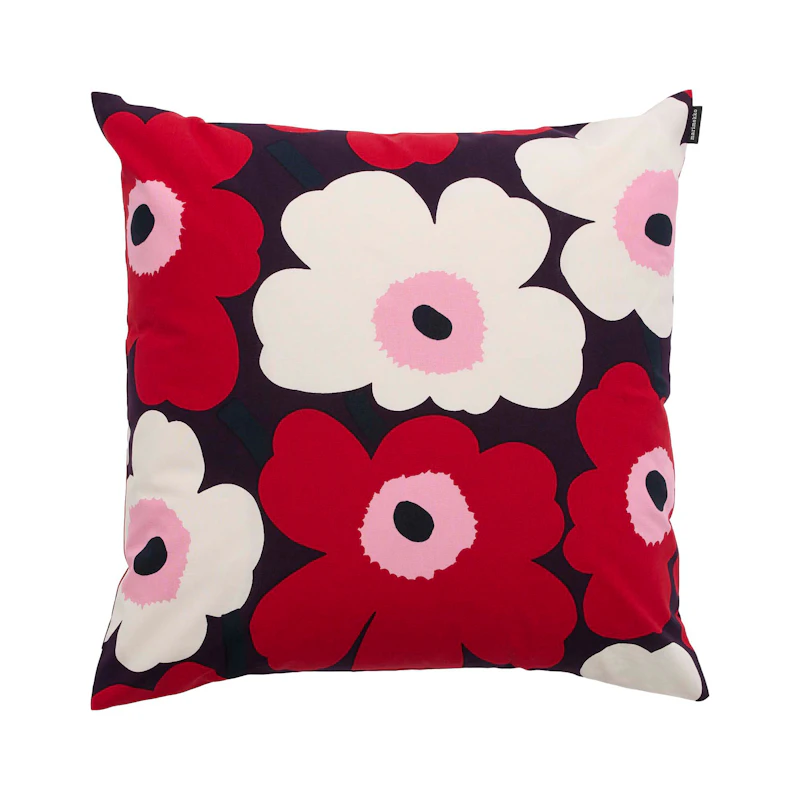 Pieni Unikko Cushion Cover 50x50 cm, Plum / Cranberry / Pink