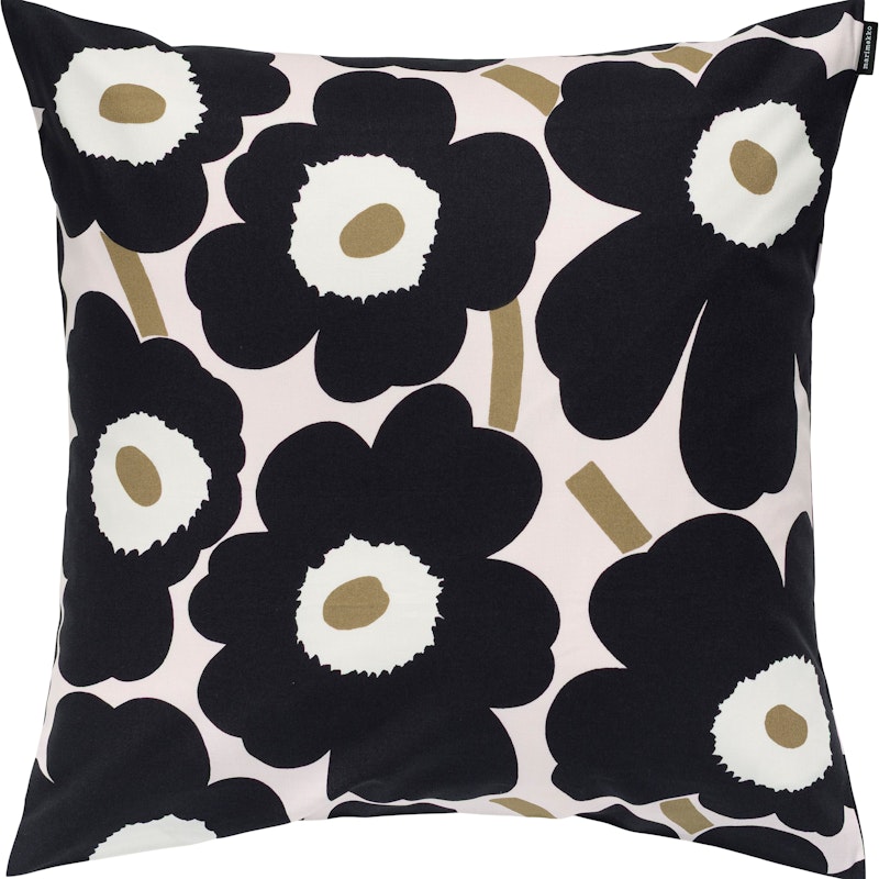 Pieni Unikko Cushion Cover 50x50 cm, Pink / Charcoal / Light Brown