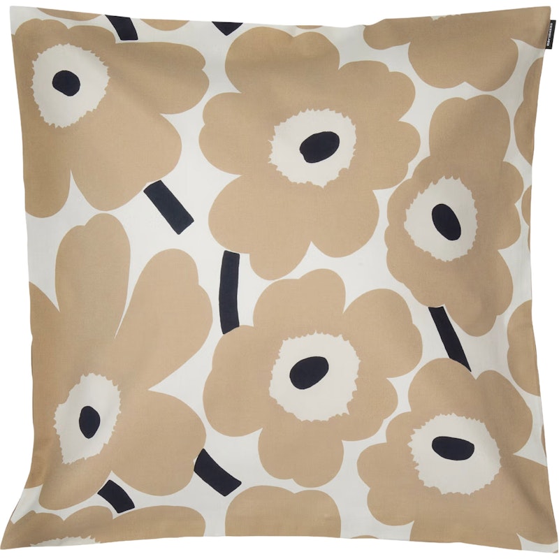 Pieni Unikko Cushion Cover 50x50 cm, Beige / Off-white / Dark Blue