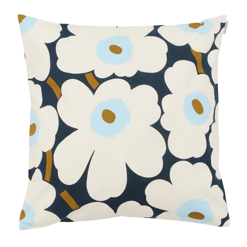Pieni Unikko Cushion Cover, White / Blueberry
