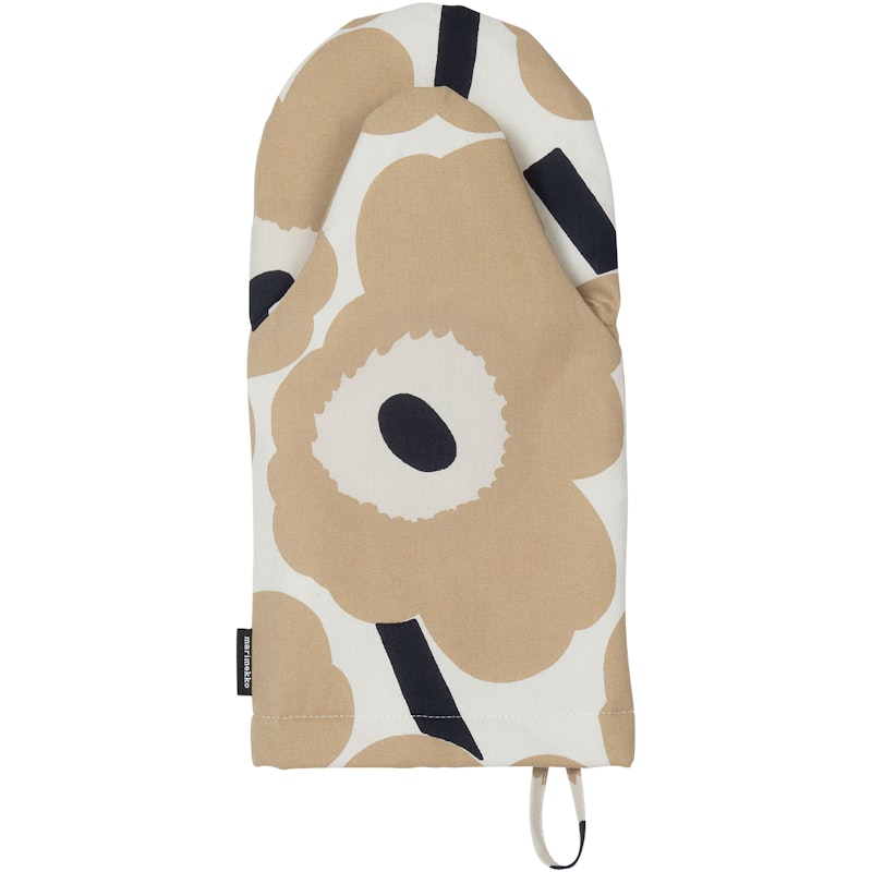 Pieni Unikko Oven Glove, Beige / Off-white / Dark Blue