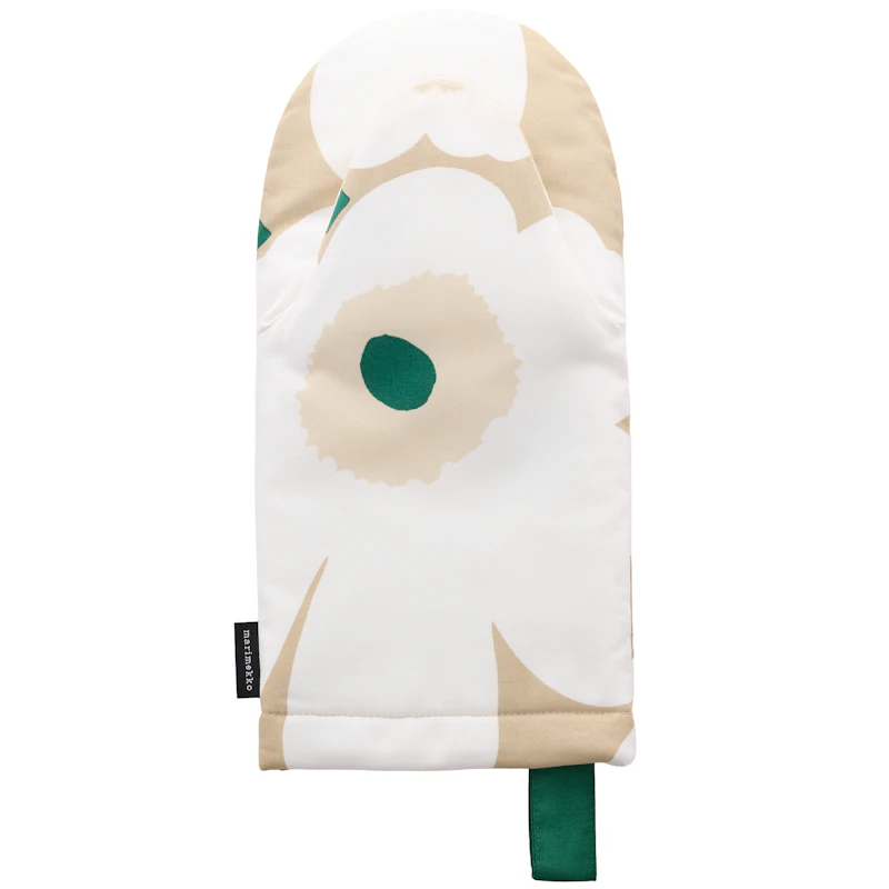 Pieni Unikko Oven Glove, Sand / Emerald