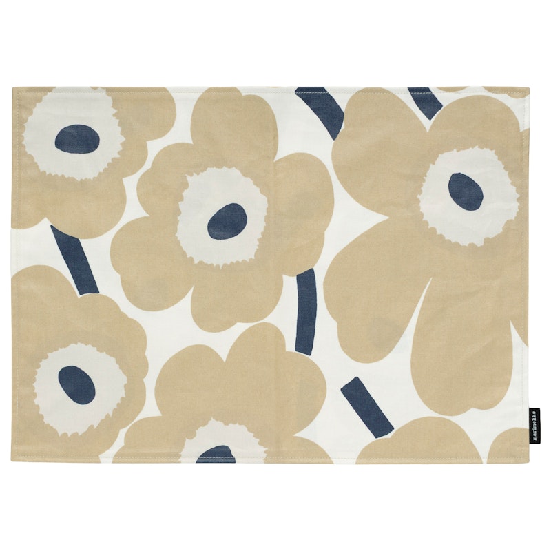 Pieni Unikko Placemat 35x40 cm, Beige / Dark Blue