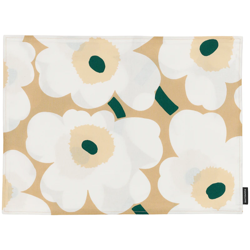Pieni Unikko Placemat 35x40 cm, Sand / Emerald