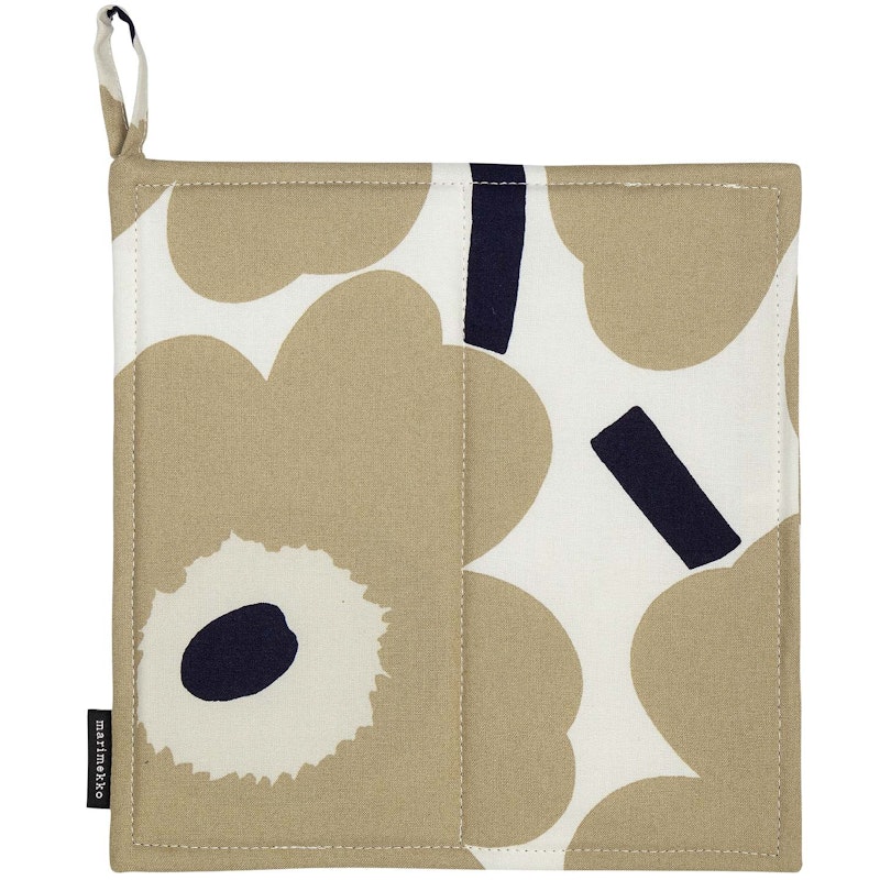 Pieni Unikko Pot Holder, Beige/Dark Blue