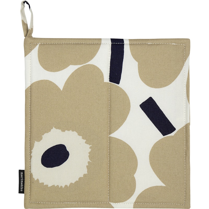 Pieni Unikko Pot Holder, Beige / Off-white / Dark Blue