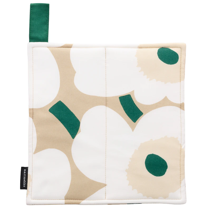Pieni Unikko Pot Holder, Sand / Emerald