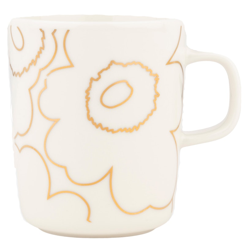 Piirto Unikko Mug 25 cl, White/Gold