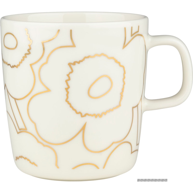 Piirto Unikko Mug 40 cl, White / Gold