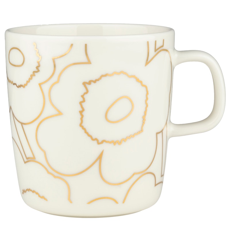 Piirto Unikko Mug 40 cl, White/Gold