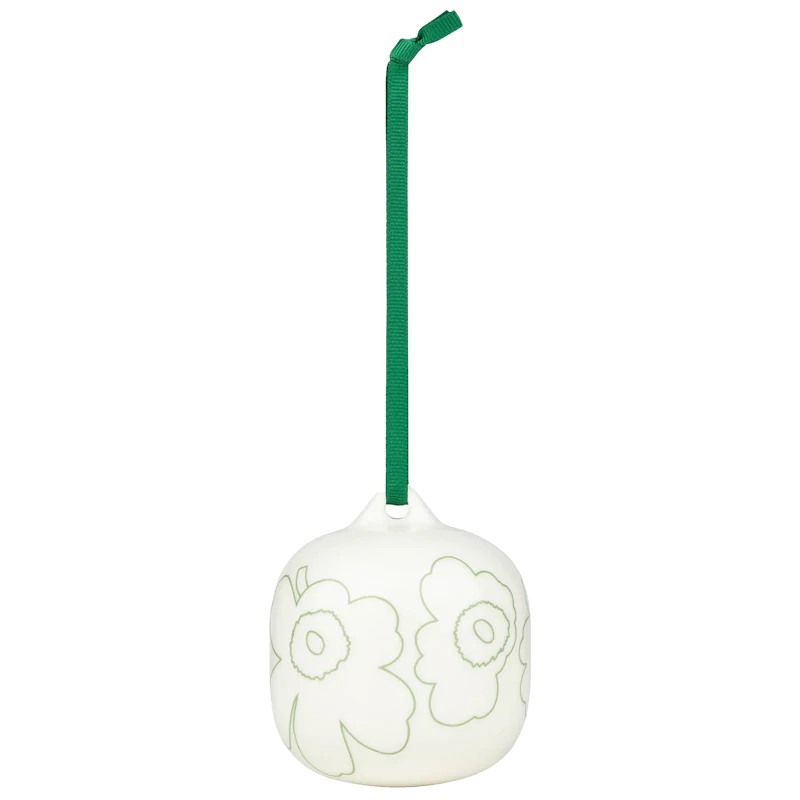 Piirto Unikko Ornament Ø7 cm, White