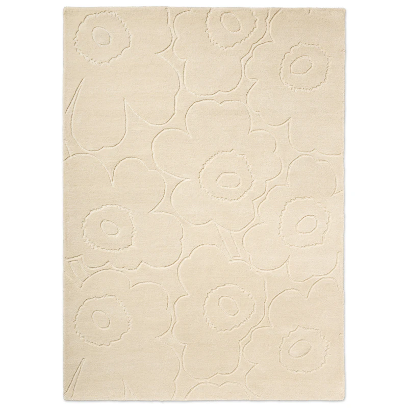 Piirto Unikko Wool Rug 250x350 cm, Natural White