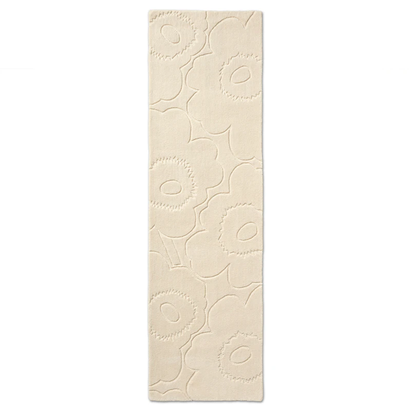 Piirto Unikko Wool Rug 80x300 cm, Natural White