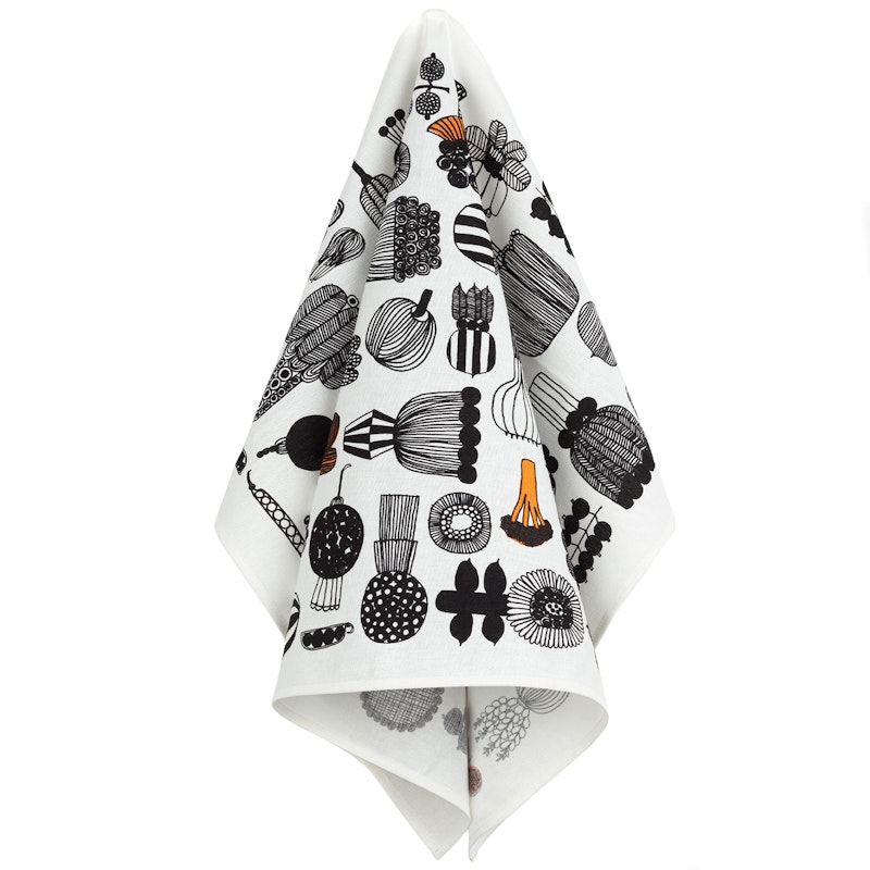 Puutarhurin Parhaat Kitchen Towel 47x70 cm, Black / Orange