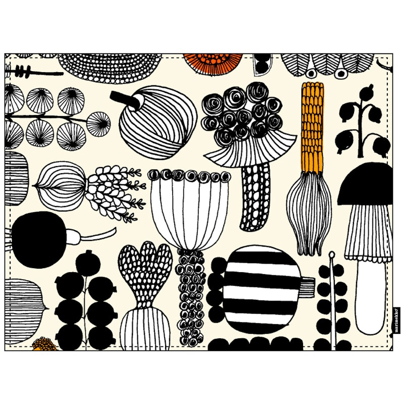 Puutarhurin Parhaat Placemat, Black / Orange