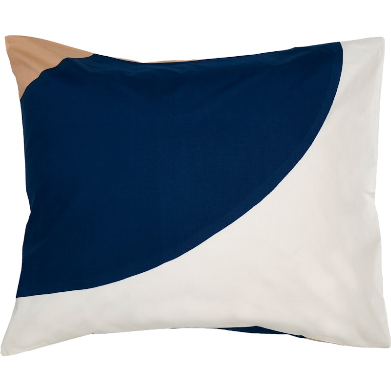 Seireeni Pillowcase Beige/Dark Blue / Off-white