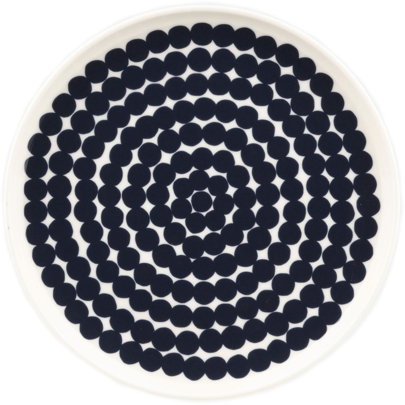 Siirtolapuutarha Plate 20 cm, White / Dark Blue