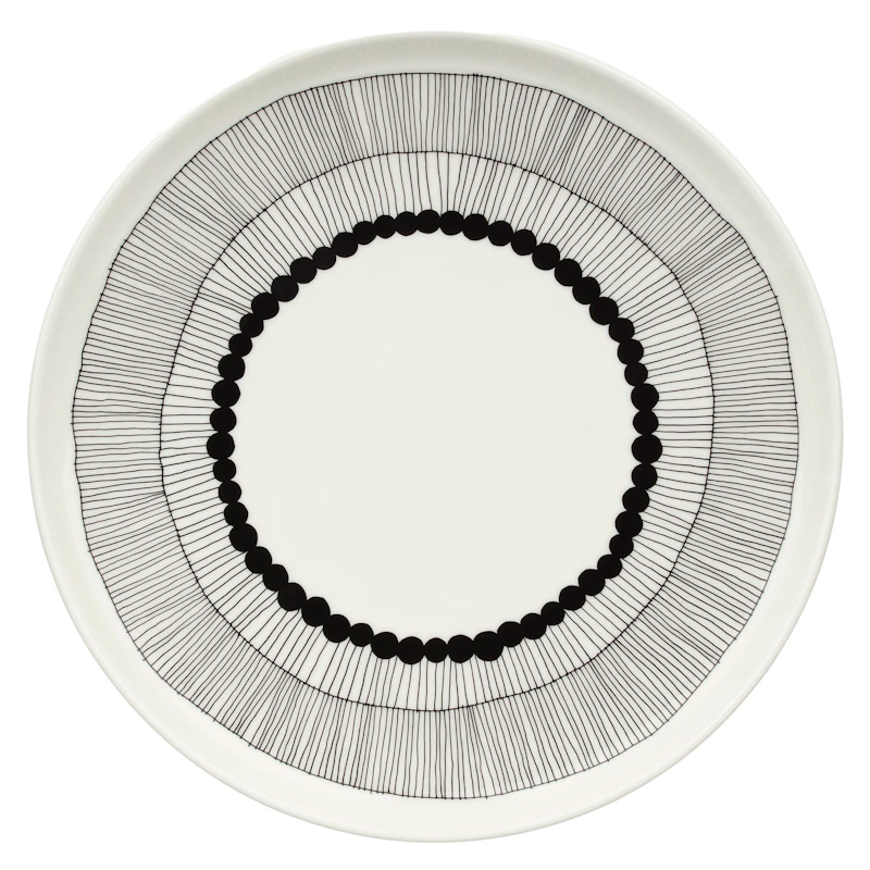 Siirtolapuutarha Plate 25 cm, Black / White