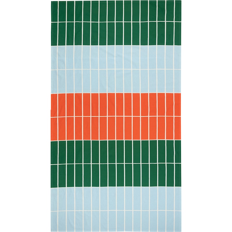 Tiiliskivi Table Cloth 135x245 cm, Orange / Light Blue / Green