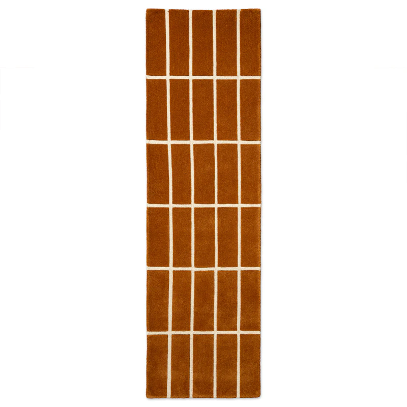 Tiiliskivi Wool Rug 70x245 cm, Brown