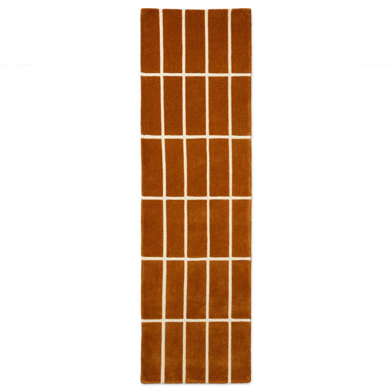 Tiiliskivi Wool Rug 80x300 cm, Brown
