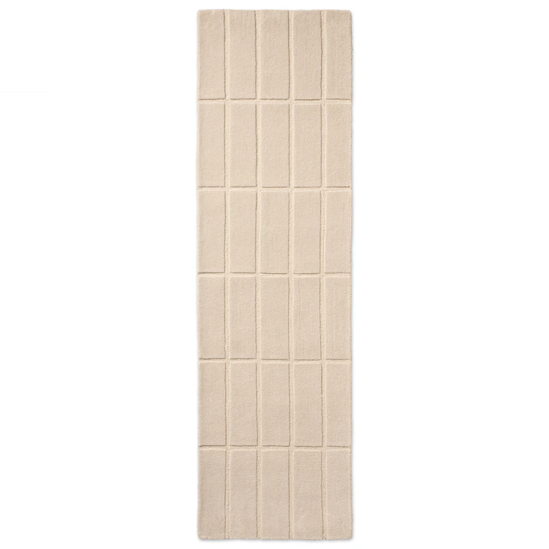 Tiiliskivi Wool Rug 80x300 cm, Natural White