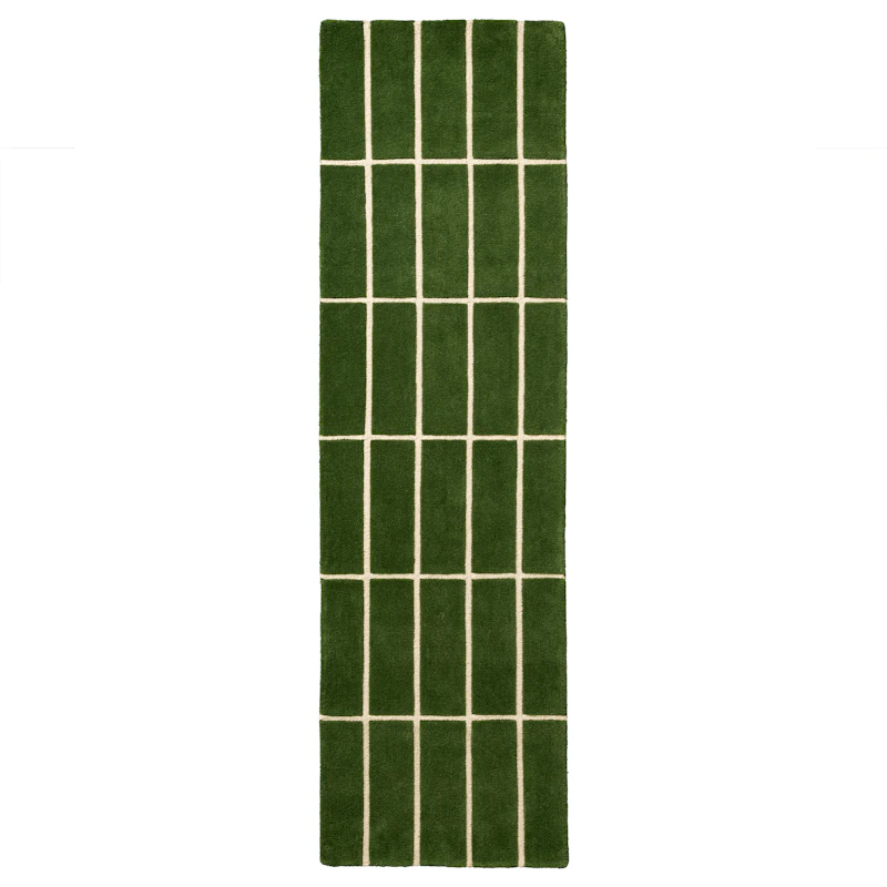 Tiiliskivi Wool Rug 70x245 cm, Green