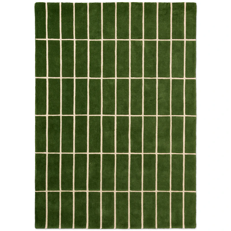 Tiiliskivi Wool Rug 140x200 cm, Green