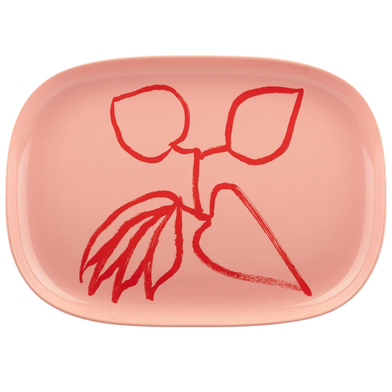 Ukonhattu Serving Dish Salmon Red, 23x32 cm