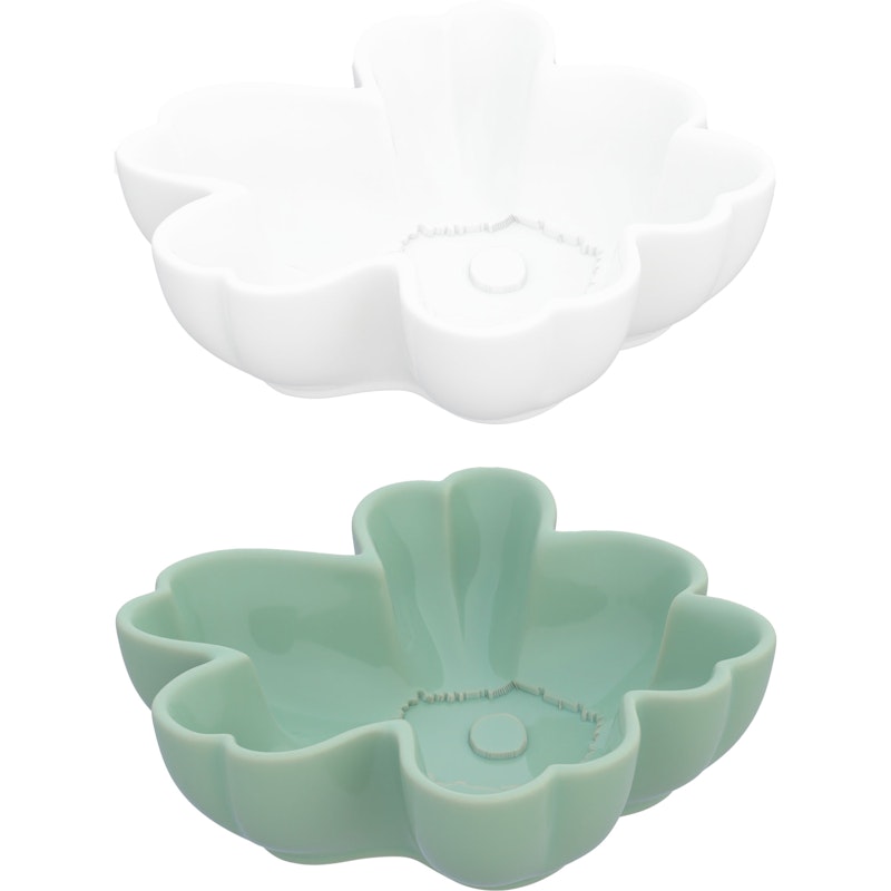 Unikko Shape Bowl 2-pack, White / Light Green